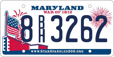 MD license plate 8BH3262