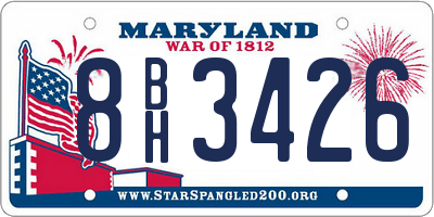 MD license plate 8BH3426