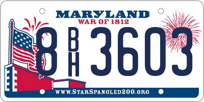 MD license plate 8BH3603