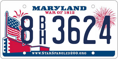 MD license plate 8BH3624