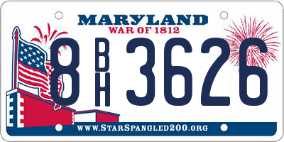 MD license plate 8BH3626