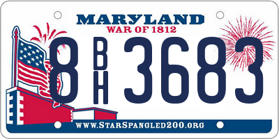 MD license plate 8BH3683