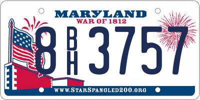 MD license plate 8BH3757