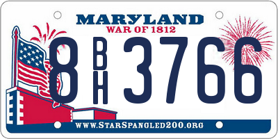 MD license plate 8BH3766