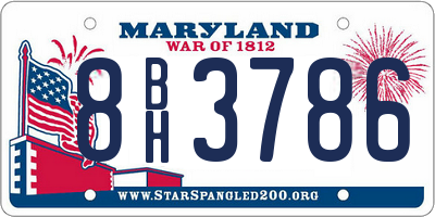 MD license plate 8BH3786