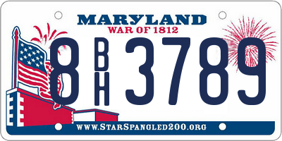 MD license plate 8BH3789