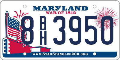 MD license plate 8BH3950