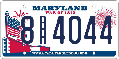 MD license plate 8BH4044