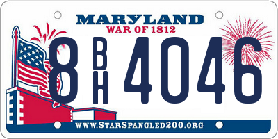 MD license plate 8BH4046