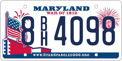 MD license plate 8BH4098