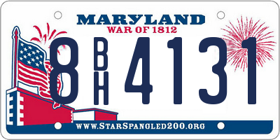 MD license plate 8BH4131