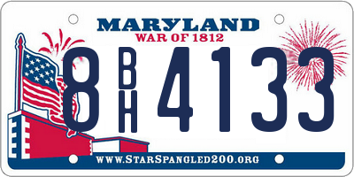 MD license plate 8BH4133