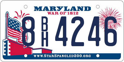 MD license plate 8BH4246