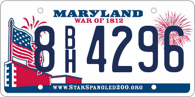 MD license plate 8BH4296