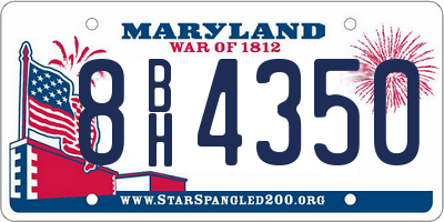 MD license plate 8BH4350