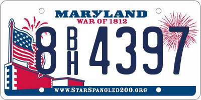 MD license plate 8BH4397