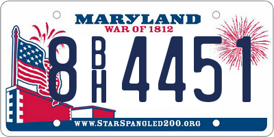MD license plate 8BH4451