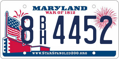 MD license plate 8BH4452