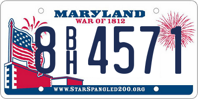 MD license plate 8BH4571