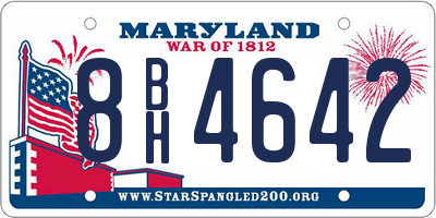 MD license plate 8BH4642