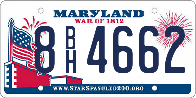MD license plate 8BH4662