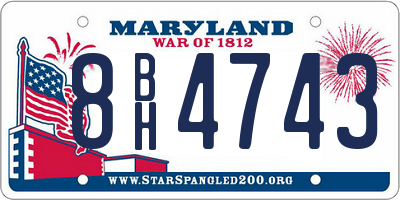 MD license plate 8BH4743