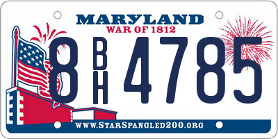 MD license plate 8BH4785