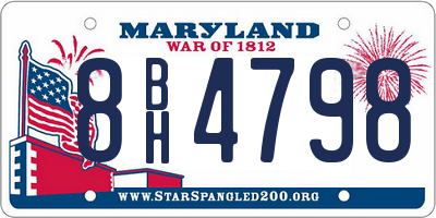MD license plate 8BH4798
