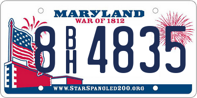 MD license plate 8BH4835