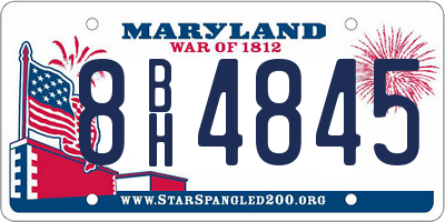 MD license plate 8BH4845