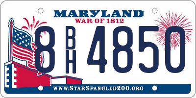 MD license plate 8BH4850