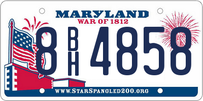 MD license plate 8BH4858