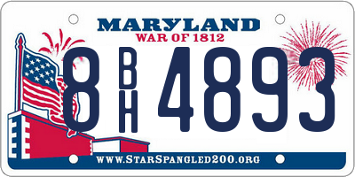 MD license plate 8BH4893