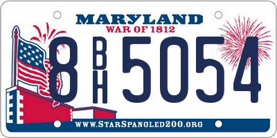 MD license plate 8BH5054