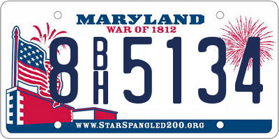 MD license plate 8BH5134