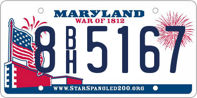 MD license plate 8BH5167