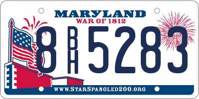 MD license plate 8BH5283