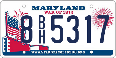 MD license plate 8BH5317