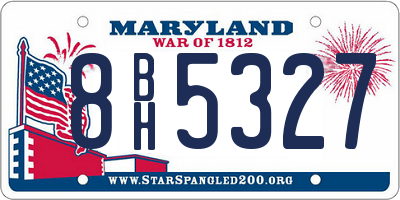 MD license plate 8BH5327