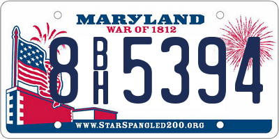 MD license plate 8BH5394