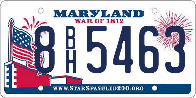 MD license plate 8BH5463