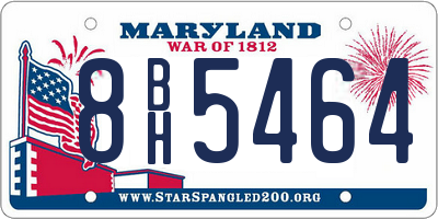 MD license plate 8BH5464