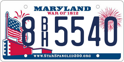 MD license plate 8BH5540