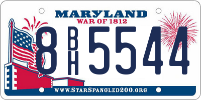 MD license plate 8BH5544