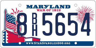 MD license plate 8BH5654
