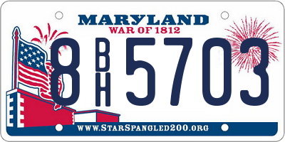 MD license plate 8BH5703