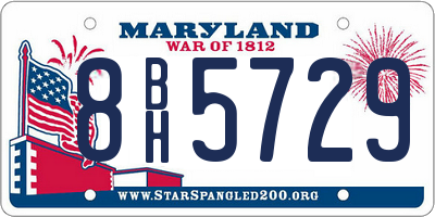 MD license plate 8BH5729