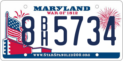 MD license plate 8BH5734