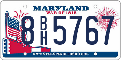 MD license plate 8BH5767