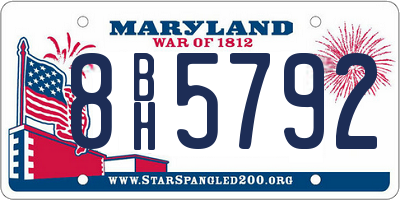 MD license plate 8BH5792